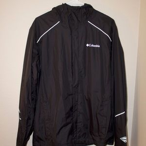 Columbia Mens Medium Hooded Rain Jacket Wind Break